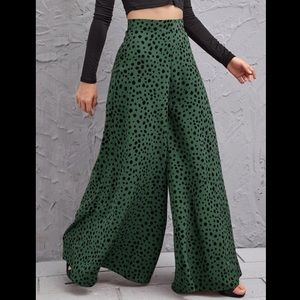 Print high rise wide leg pants